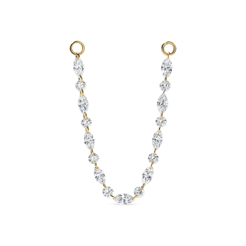 Legato Duet Floating Diamond Connecting Charm Yellow Gold 3.5mm / 1.75mm 54mm