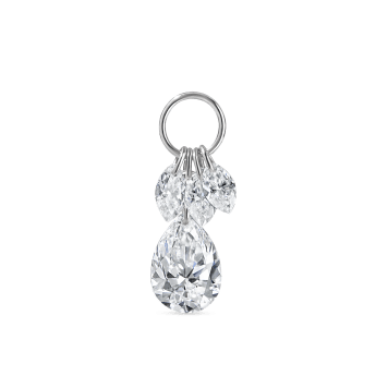 Floating Pear Diamond Plume Charm