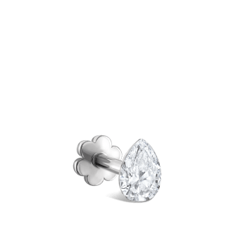 Invisible Set Diamond Pear Threaded Stud Earring