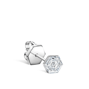 Invisible Set Hexagon Diamond Stud Earring